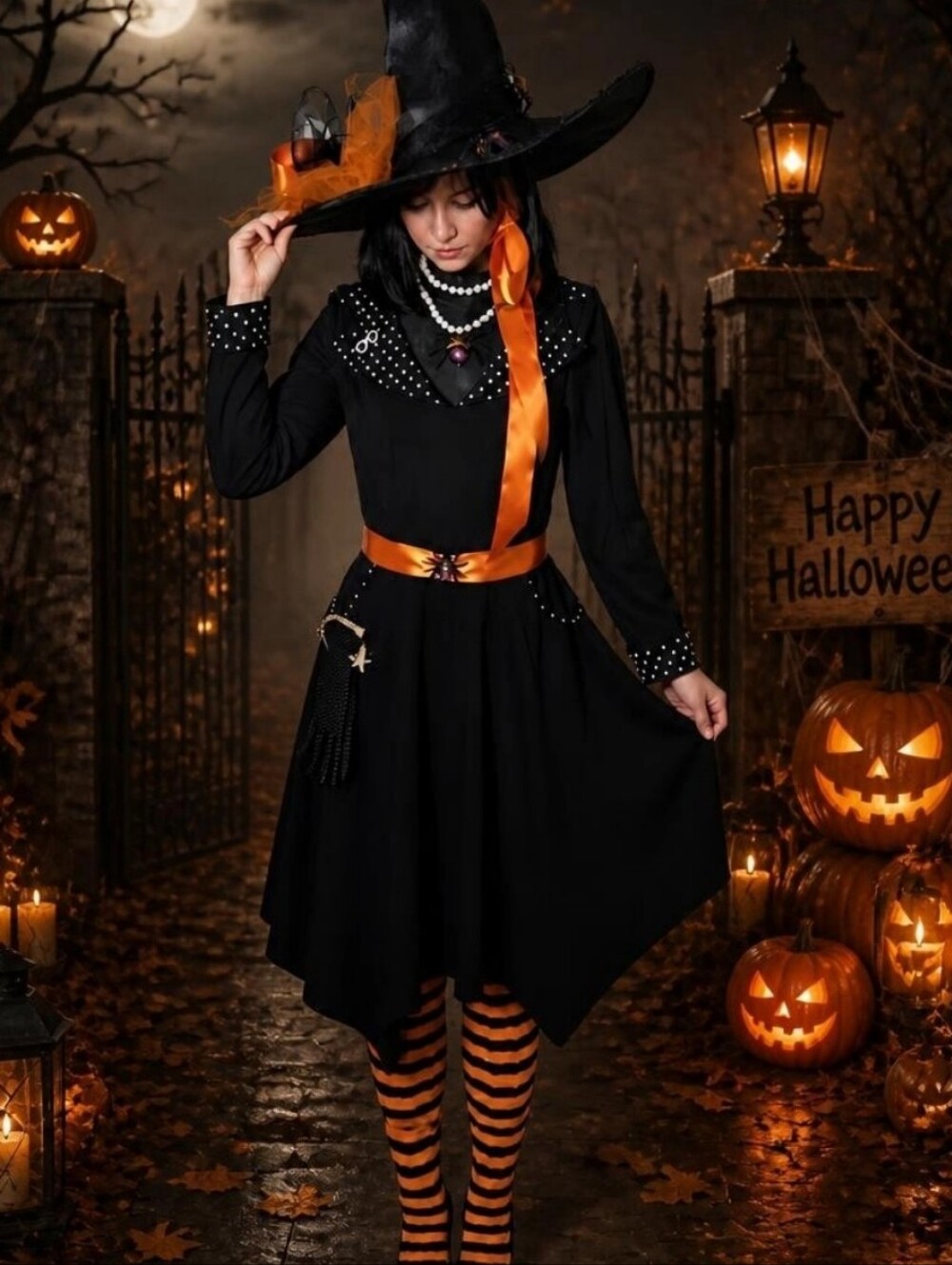 Enchantress Pin-up Halloween Witch Cosplay Halloween  Hell Bunny Vixen Size XL